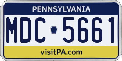 PA license plate MDC5661