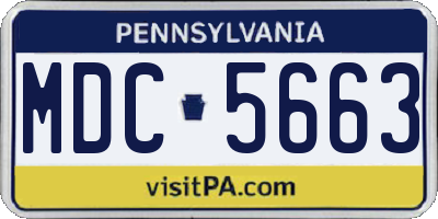 PA license plate MDC5663