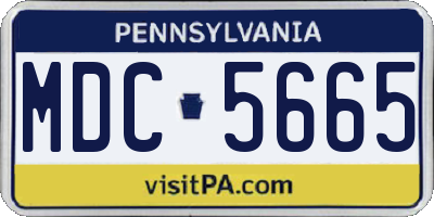 PA license plate MDC5665
