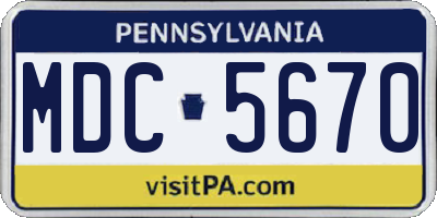 PA license plate MDC5670