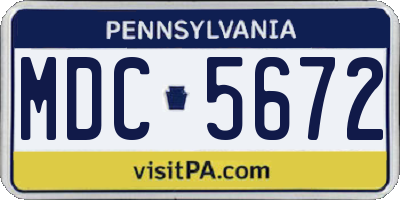 PA license plate MDC5672