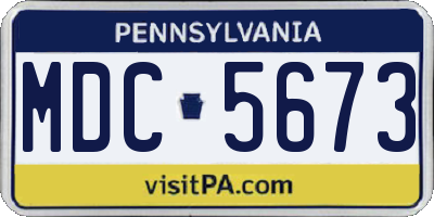 PA license plate MDC5673