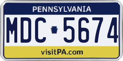 PA license plate MDC5674