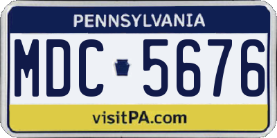 PA license plate MDC5676