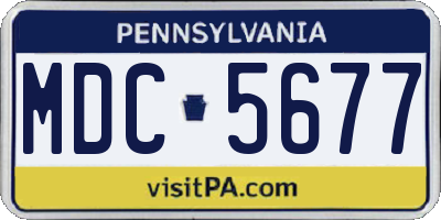PA license plate MDC5677