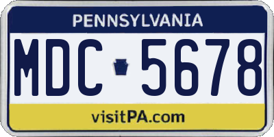 PA license plate MDC5678