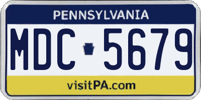 PA license plate MDC5679