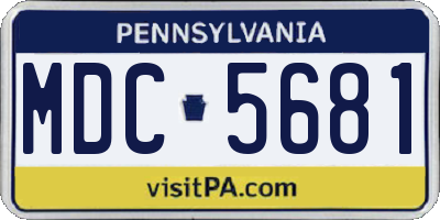 PA license plate MDC5681