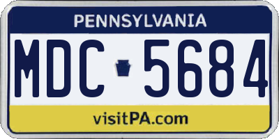 PA license plate MDC5684