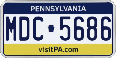 PA license plate MDC5686