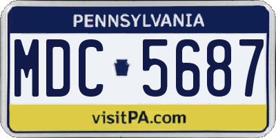PA license plate MDC5687