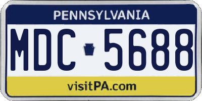 PA license plate MDC5688