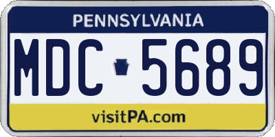 PA license plate MDC5689