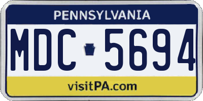 PA license plate MDC5694