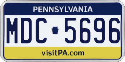 PA license plate MDC5696