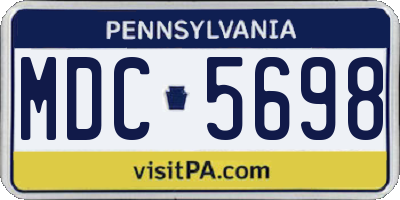 PA license plate MDC5698