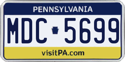 PA license plate MDC5699