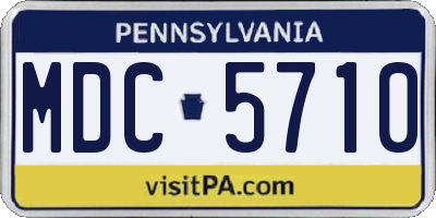 PA license plate MDC5710