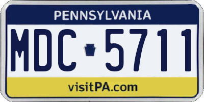 PA license plate MDC5711