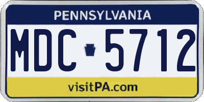 PA license plate MDC5712