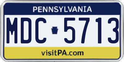 PA license plate MDC5713
