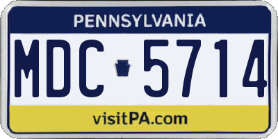 PA license plate MDC5714
