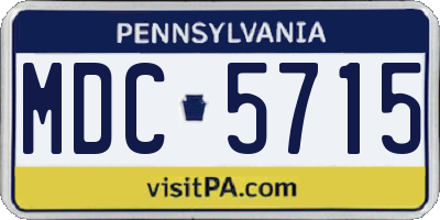 PA license plate MDC5715