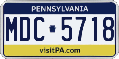 PA license plate MDC5718