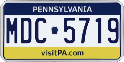 PA license plate MDC5719