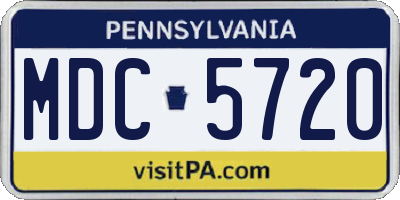 PA license plate MDC5720