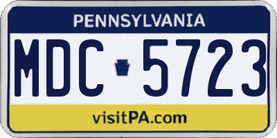 PA license plate MDC5723