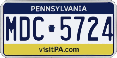 PA license plate MDC5724