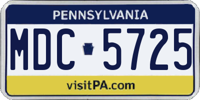 PA license plate MDC5725