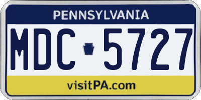 PA license plate MDC5727