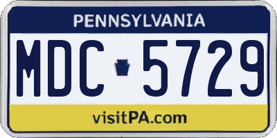 PA license plate MDC5729