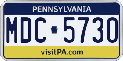 PA license plate MDC5730