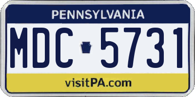 PA license plate MDC5731