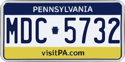 PA license plate MDC5732