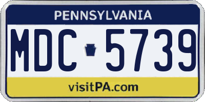 PA license plate MDC5739