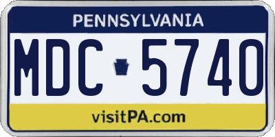 PA license plate MDC5740