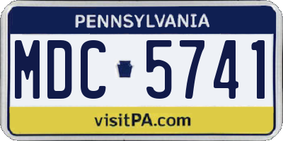 PA license plate MDC5741