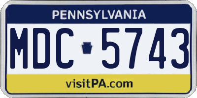 PA license plate MDC5743