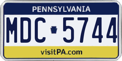 PA license plate MDC5744