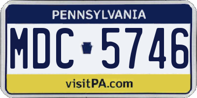 PA license plate MDC5746