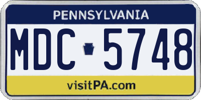 PA license plate MDC5748