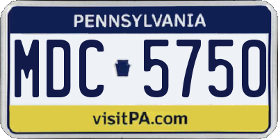 PA license plate MDC5750