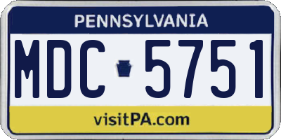 PA license plate MDC5751