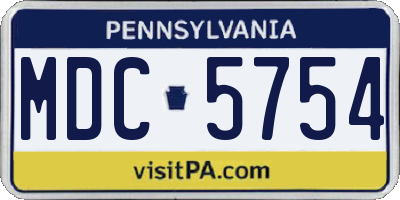 PA license plate MDC5754