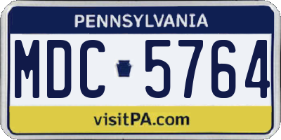 PA license plate MDC5764