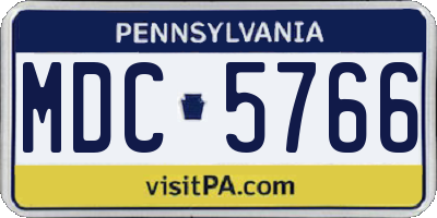 PA license plate MDC5766
